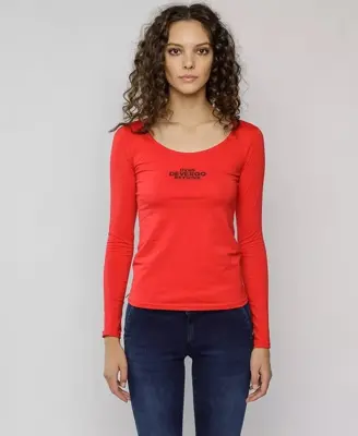 Devergo dámske dlhorukávové tričko červené
