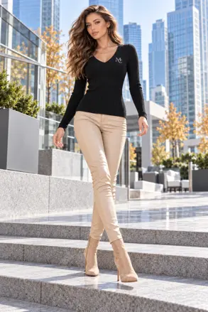 MAYO CHIX pleteni pulover Madison cierni