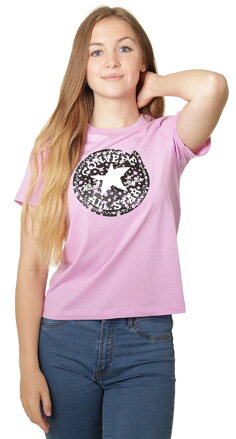  Dámske Converse Floral Logo Tee ružové