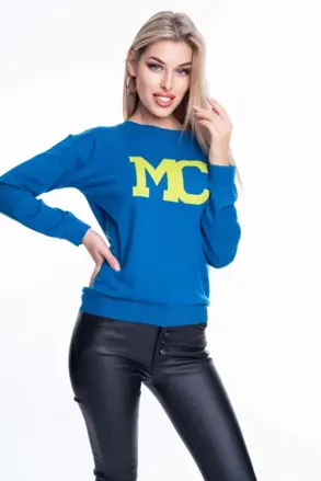 Mayo Chix pletený pulover ANTOINETTE modrý
