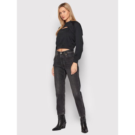 Croptop tričko čierne CONVERSE