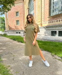 RETRO dlhe saty EILEEN khaki