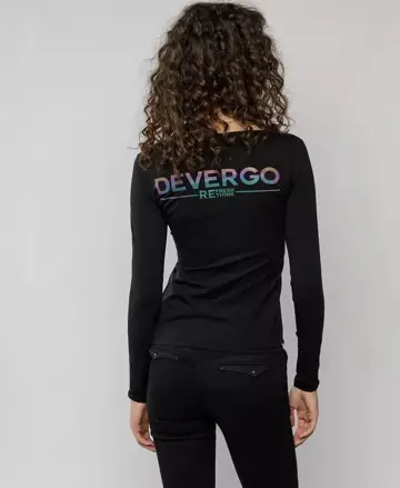 Devergo dámske dlhorukávové tričko čierne