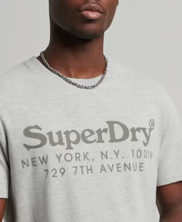 Superdry pánske tričko svetlo sivá
