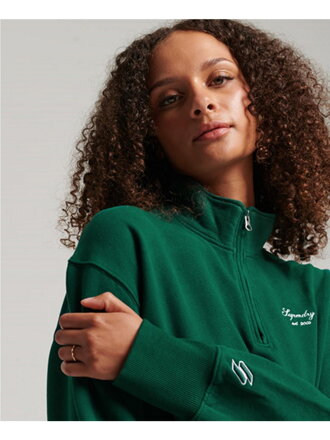 Dámska SUPERDRY mikina s polovičným zipsom zelená