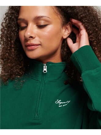 Dámska SUPERDRY mikina s polovičným zipsom zelená