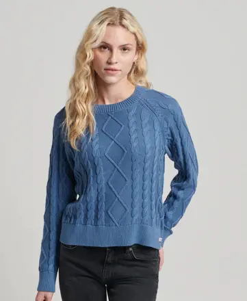  Dámsky pletený sveter Vintage Cotton Livid BLUE