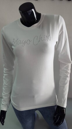 Dámske tričko dlhý rukáv LIGHT Mayo Chix biele