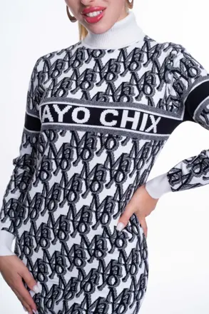 MAYO CHIX pletene saty Ashlin biele