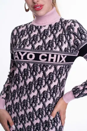 MAYO CHIX pletene saty Ashlin ruzove
