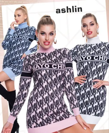 MAYO CHIX pletene saty Ashlin ruzove
