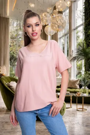 MAYO CHIX pleteny pulover ruzovy