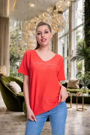 MAYO CHIX pleteny pulover koral