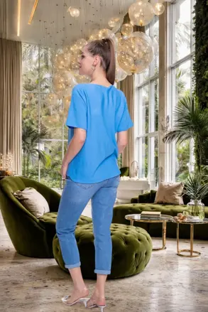 MAYO CHIX pleteny pulover modry