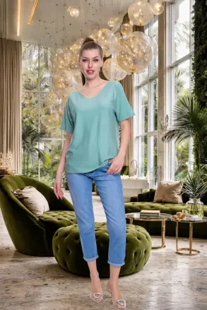 MAYO CHIX pleteny pulover mentol