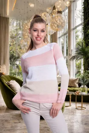 MAYO CHIX palmer pleteny pulovrik ruzovy