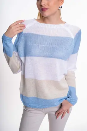 MAYO CHIX Palmer pleteny pulovrik sv.modry