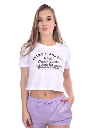 Crop top JASMINE white Retro Jeans