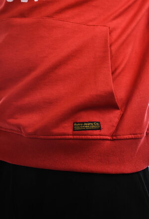 Pánska mikina MONSERRATT hoodie red RETRO Jeans