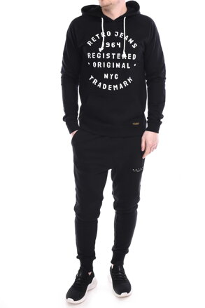 Pánska mikina MONSERRATT hoodie black RETRO Jeans