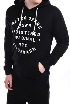 Pánska mikina MONSERRATT hoodie black RETRO Jeans