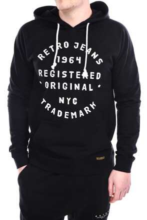 Pánska mikina MONSERRATT hoodie black RETRO Jeans