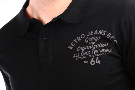 Pánska polokošeľa ROSENBLATT polo black RETRO Jeans