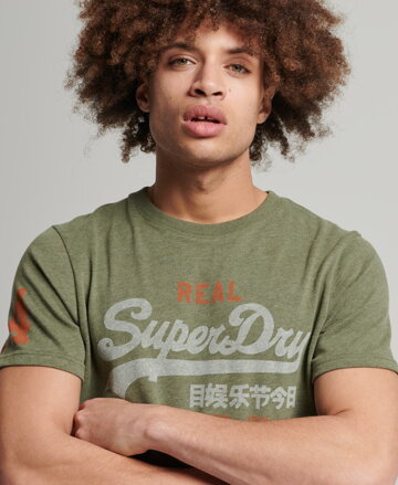  Pánske tričko Vintage Vl Classic Green SUPERDRY