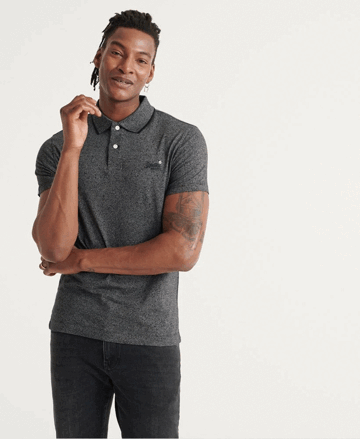 Pánske polokošeľa SUPERDRY tm.sivá
