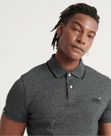 Pánske polokošeľa SUPERDRY tm.sivá