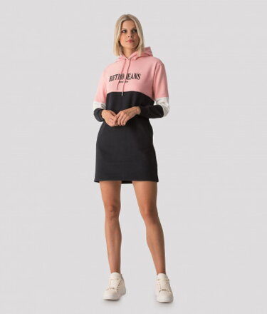 Retrojeans dámske mikinové šaty KNOXVILLE ružové