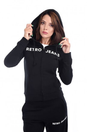 Retro jeans mikina OLIVIA čierna
