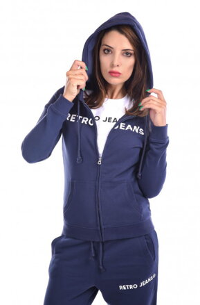Retro jeans mikina OLIVIA modra