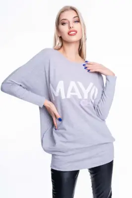 Mayo Chix pletená tunika MONA sivá