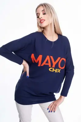 Mayo Chix pletená tunika MONA modrá
