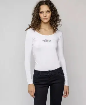Devergo dámske dlhorukávové tričko biele