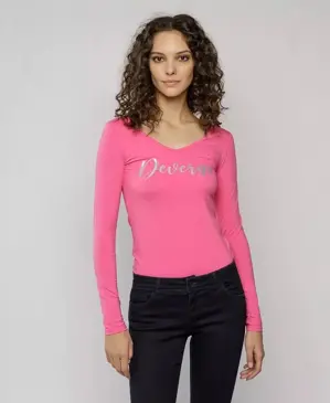 Devergo dámske dlhorukávové tričko ružové