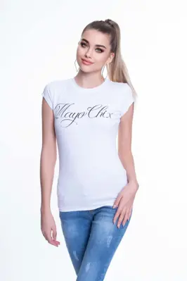 Mayo Chix Dámske tričko popísané biele