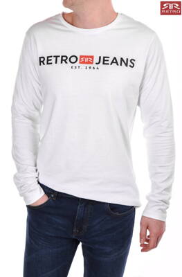 Pánske tričko ENOS 21 long sleeve white Retro Jeans