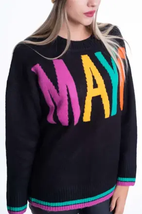Mayo Chix pletený pulover POMPEI čierny