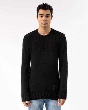Pánský pletený pulover čierný