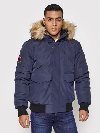 Superdry Zimná bundA Everest tmavomodrá