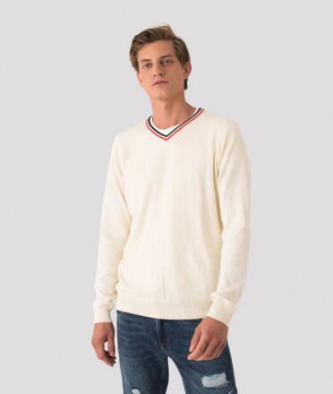 RETRO pánsky pulover Pavo bieli 