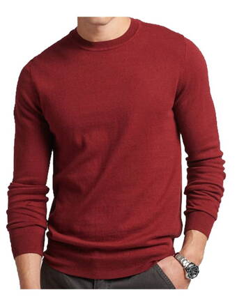 Superdry Pánsky pulover vínovo červený
