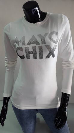 Dámske tričko dlhý rukáv LIGHT Mayo Chix biele