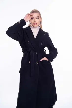 MAYO CHIX elegantný kabát Antico čierny