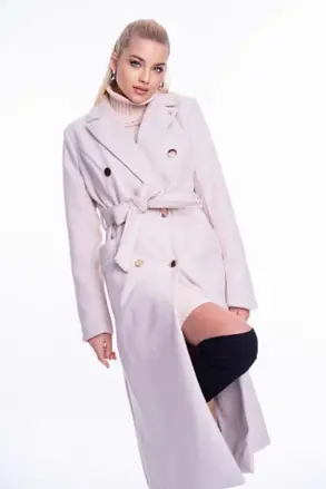 MAYO CHIX elegantný kabát Antico krémový