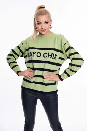 MAYO CHIX pletený pulover Macy olivový