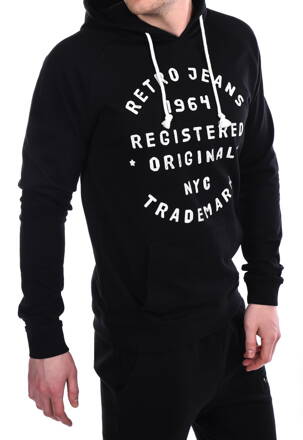 Pánska mikina MONSERRATT hoodie black RETRO Jeans