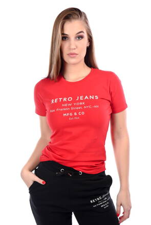 Dámske tričko GERANIUM red RETRO Jeans